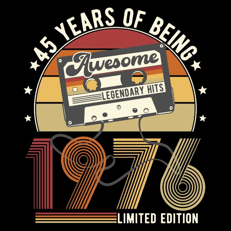 Né en 1976 45e anniversaire rétro