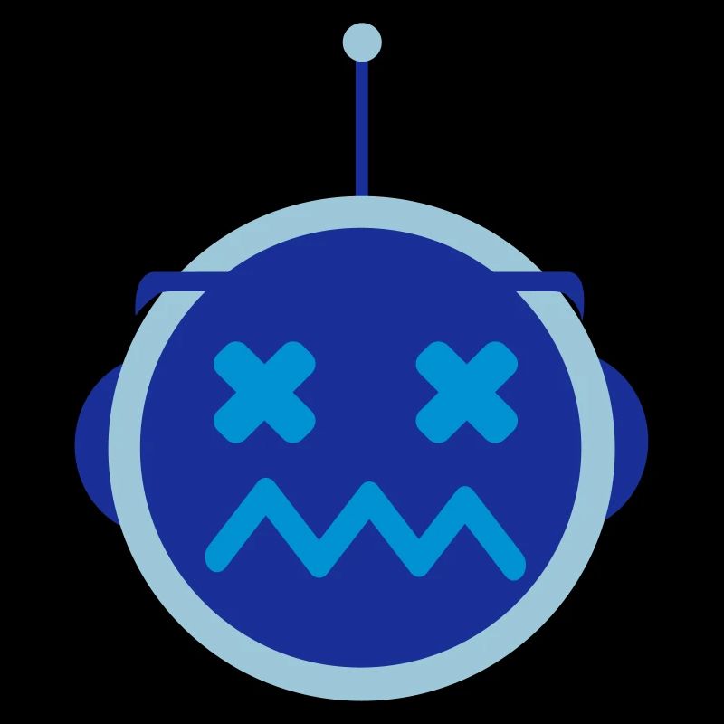 Confused robot with X eyes