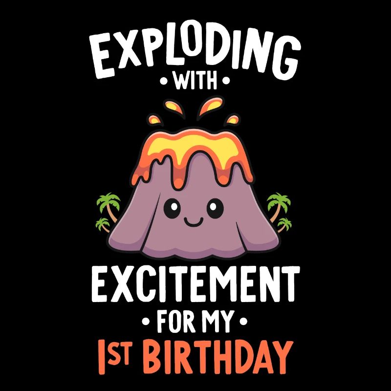 Vulkan Geburtstagsfeier Erster Geburtstag 1 Jahre alt
