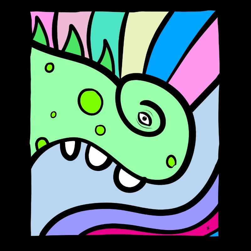 Caméléon dans la boîte de couleur imagination abstraite