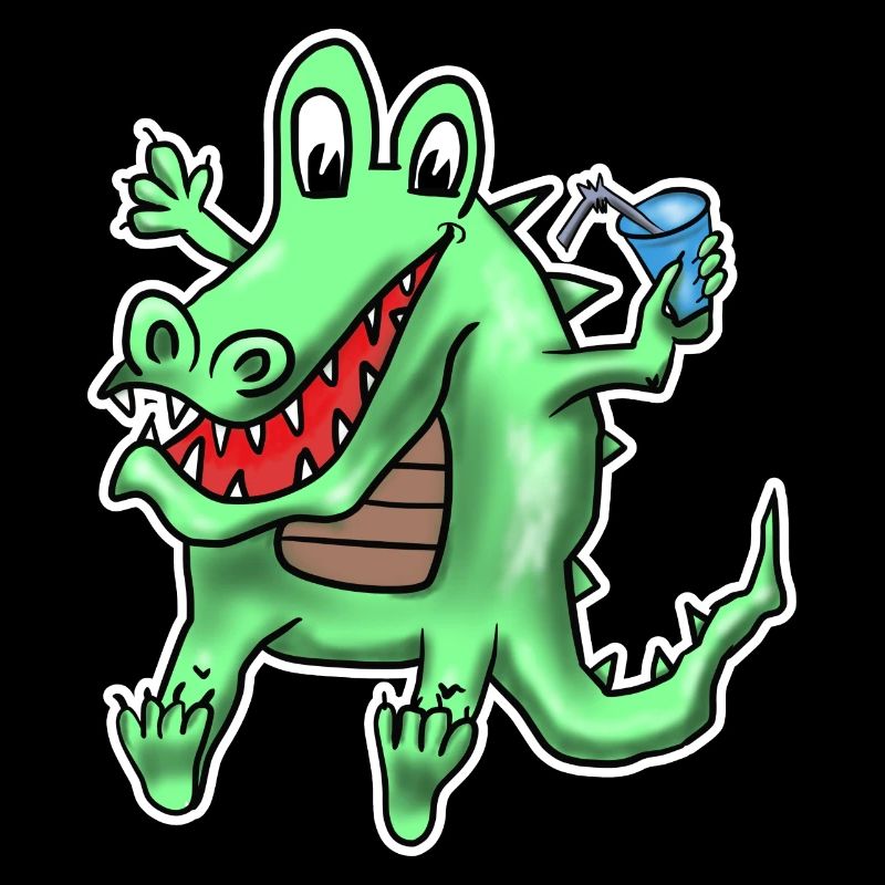 Crocodile avec boisson