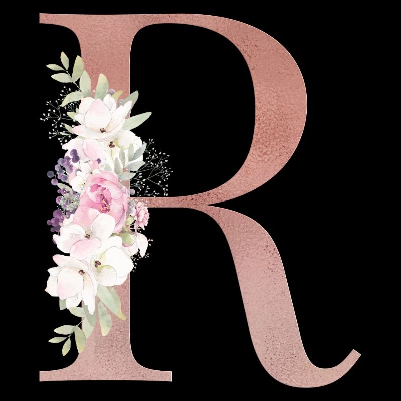 Customizable Monogram R Floral
