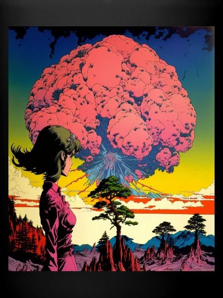 Explosion psychédélique jeune fille