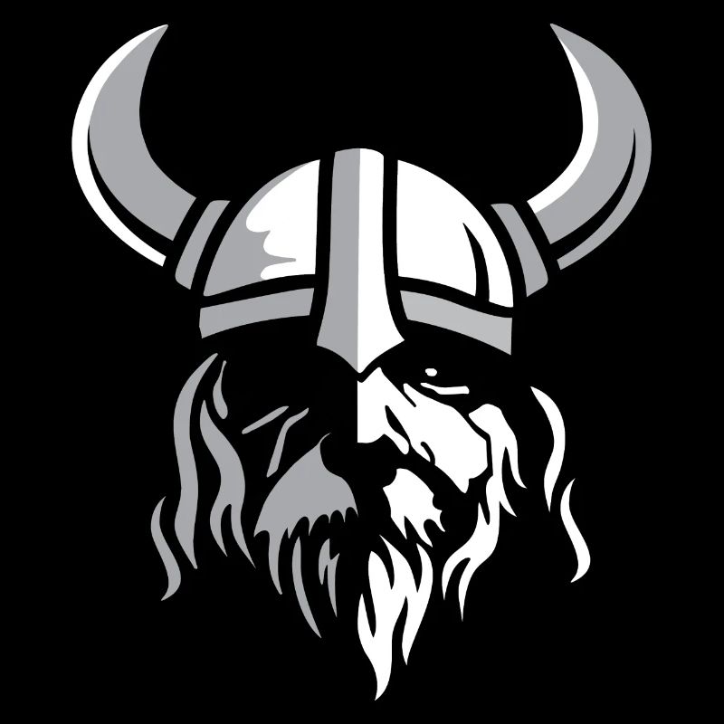 Wikinger mit Bart und Helm – Nordic Warrior