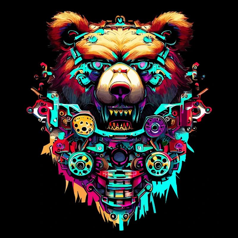 Conception colorée de l’ours mécanique