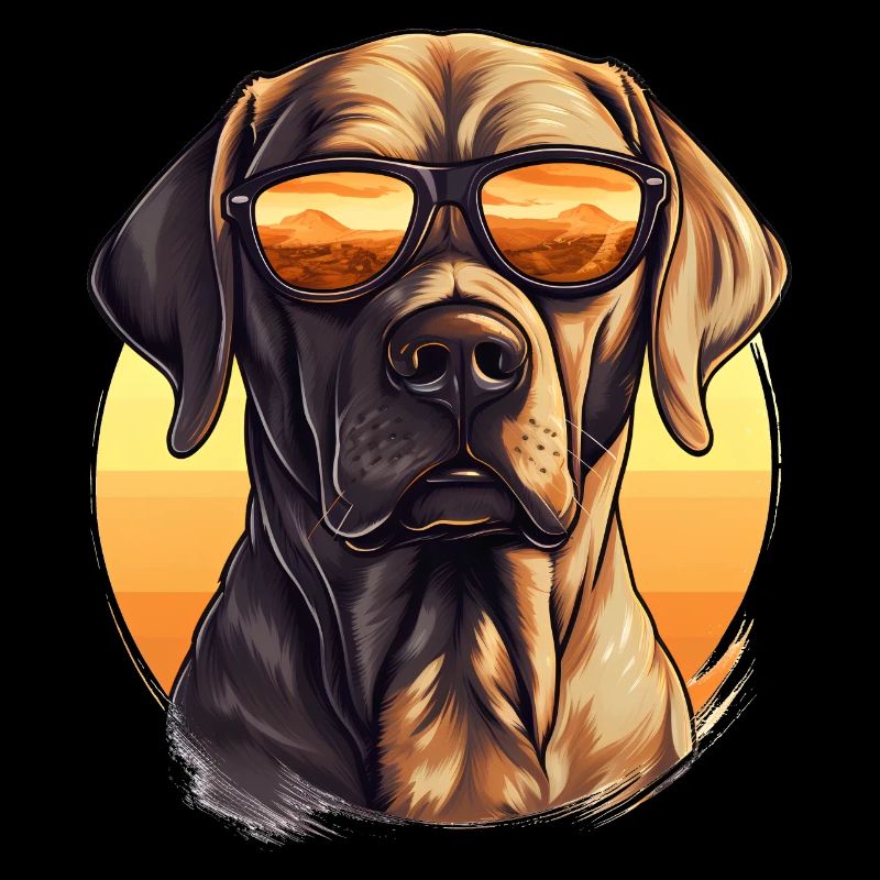 Labrador avec des lunettes de soleil