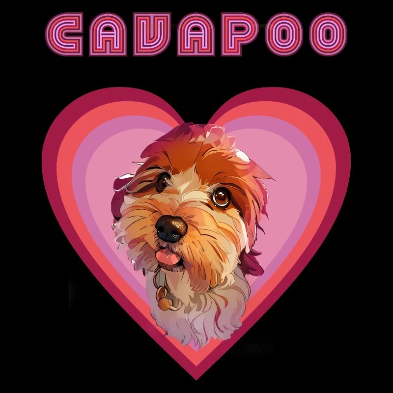 Cavapoo-Herz (Pflaume)