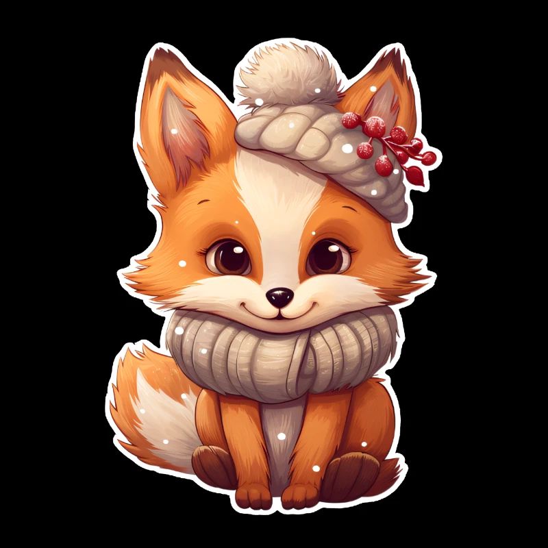 mignonne renarde hiver/noël