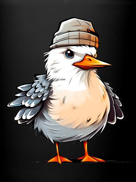 Mouette cool avec chapeau