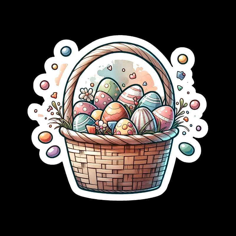Cute Easter Egg Basket Soft Pastel Color