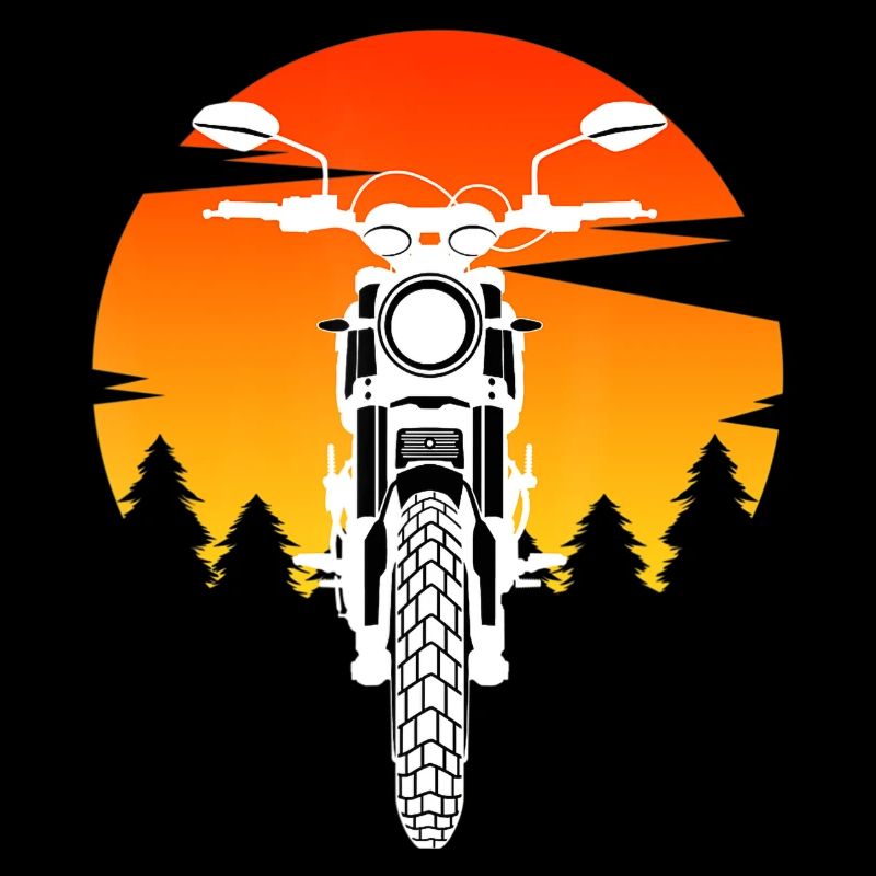 Motorcycle Riding Biker Forest