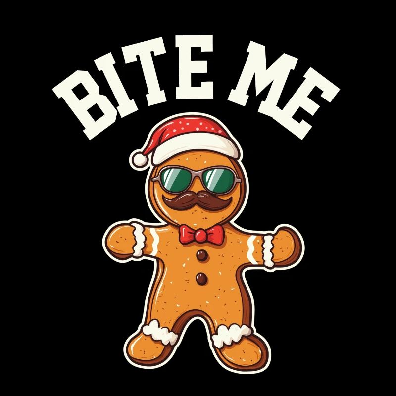 Weihnachten Lebkuchenmann Bite Me Herren Xmas