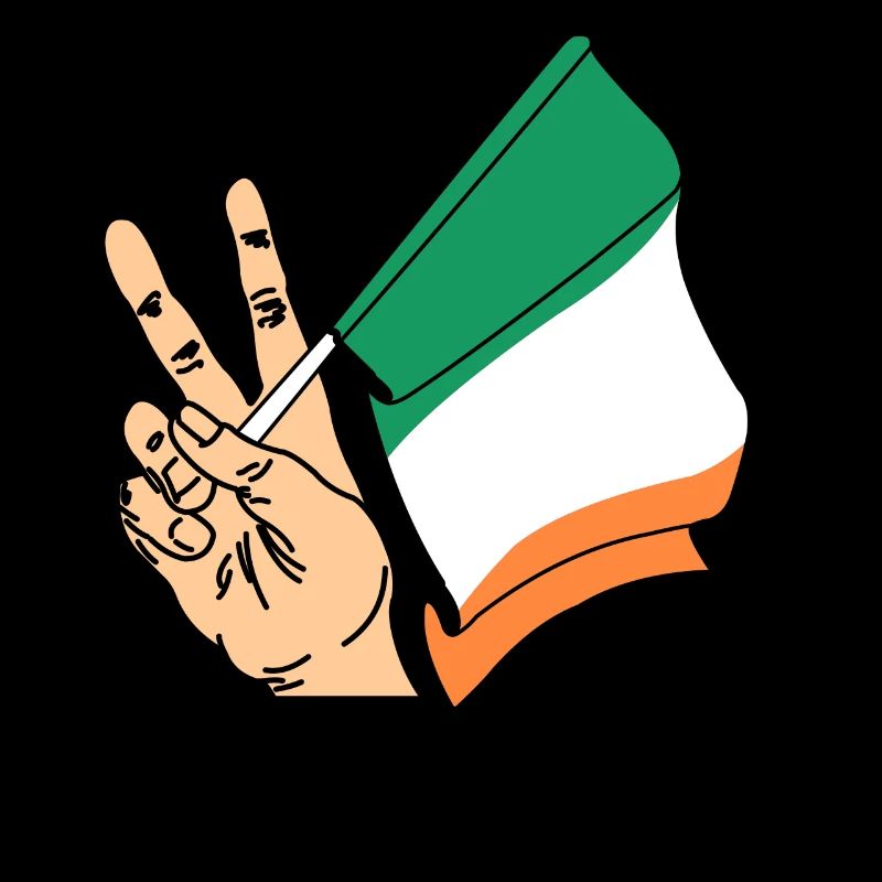 Flag Ireland peace sign text space