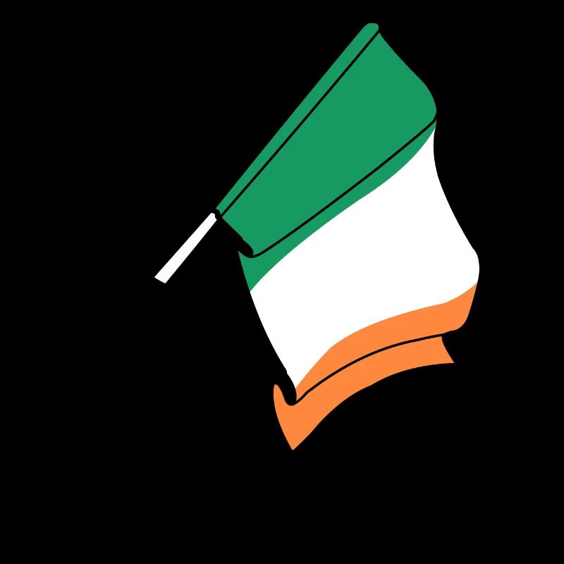 Drapeau Irlande transparent signe de paix espace texte