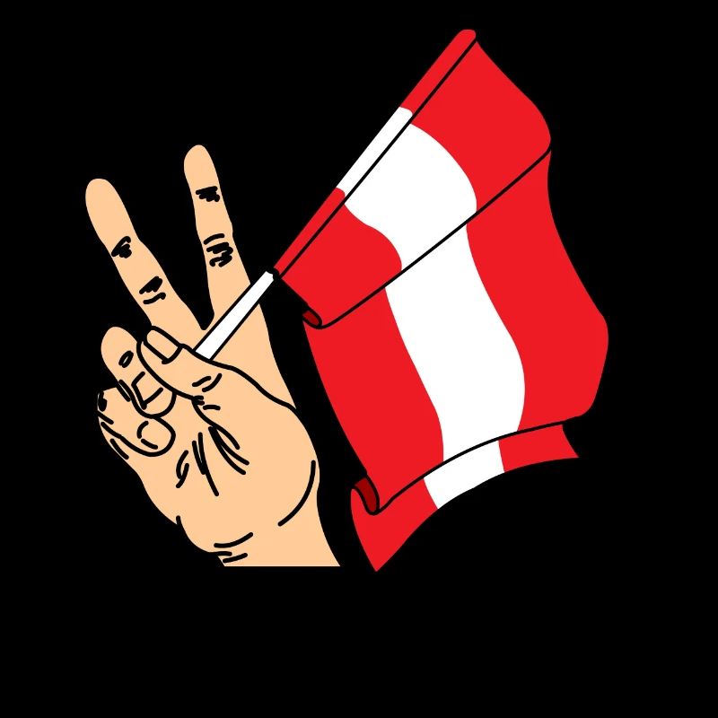 Flag Austria peace sign text space