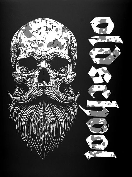 Oldschool Bearded Skull