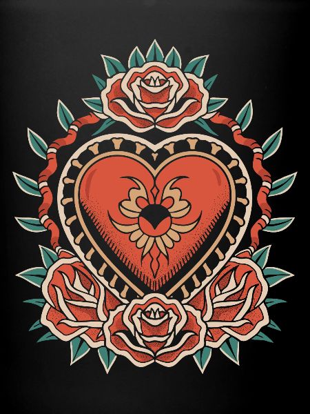 Heart with Roses