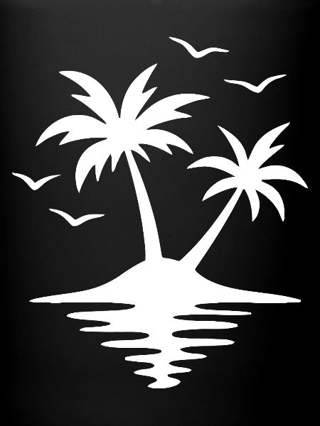 Tropical Sunset Palm Silhouette