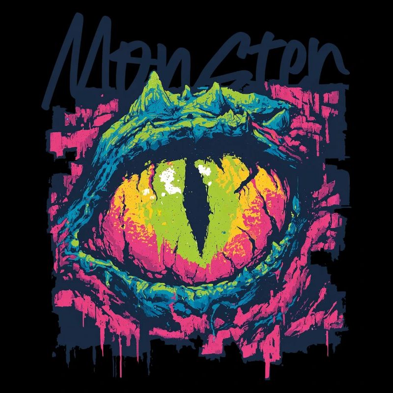 Neon Dragon Eye Graffiti