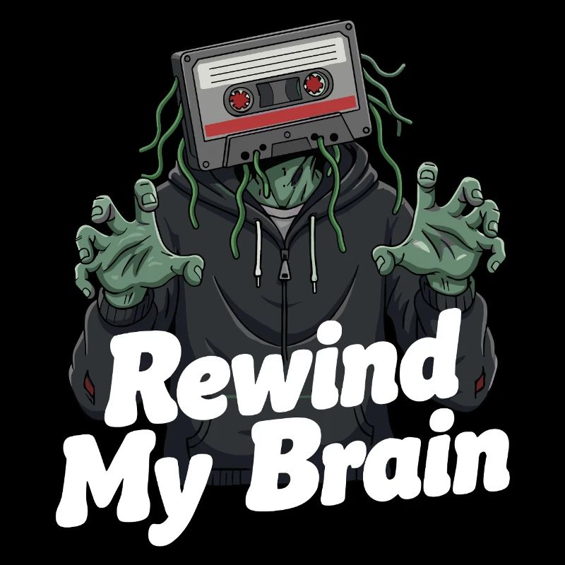 Rewind My Brain Zombie Illustration