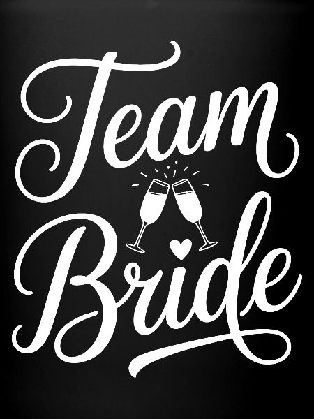 Team Bride Sektgläsern und Herz