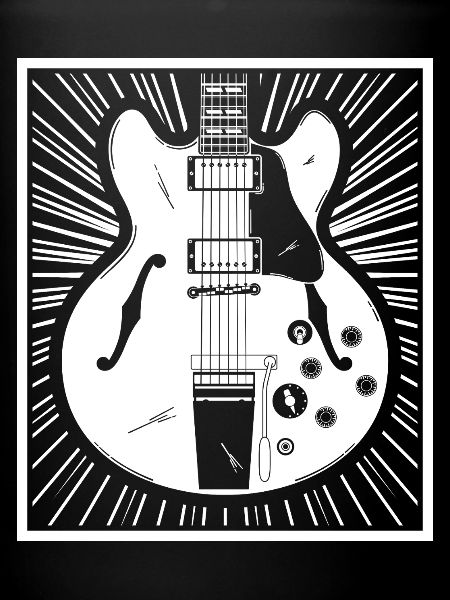 Retro Guitar Silhouette Poster