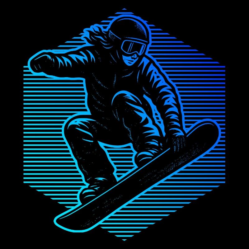 Neon Snowboarder Stripes