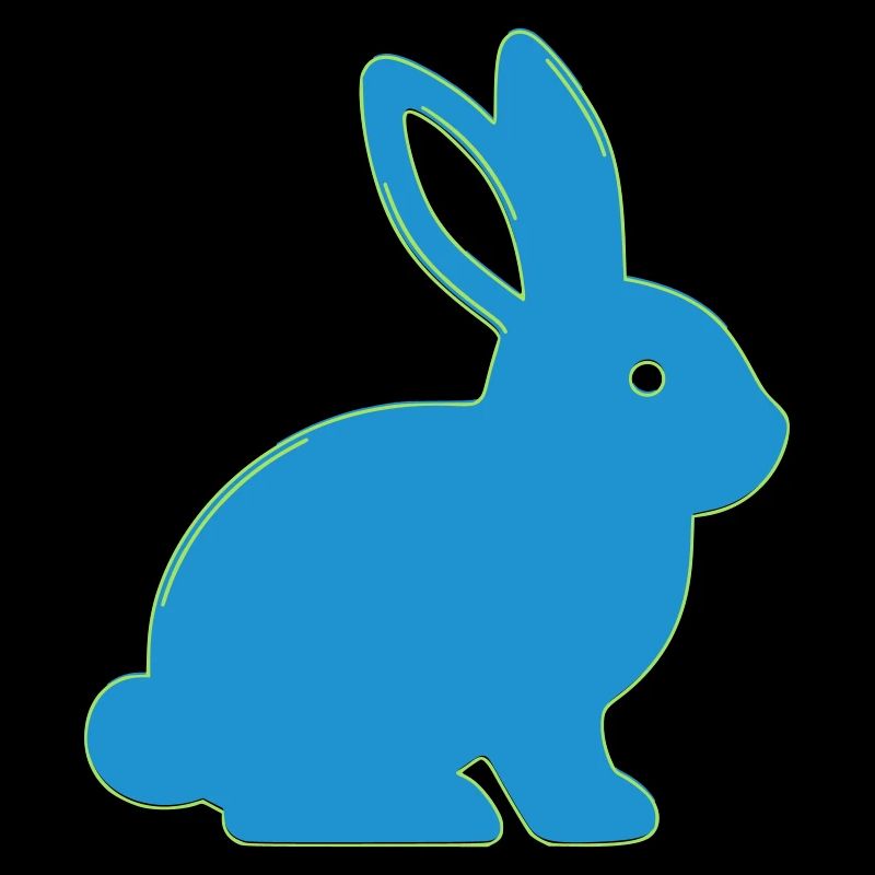 Neon Bunny Y2K Cute Vector