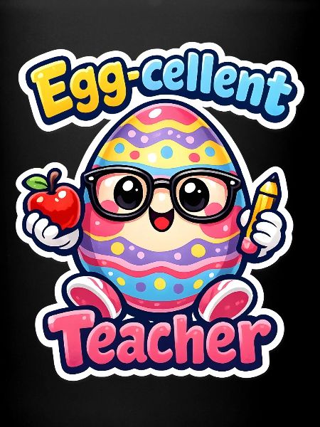 Eggcellent Teacher Cartoon Easter Egg