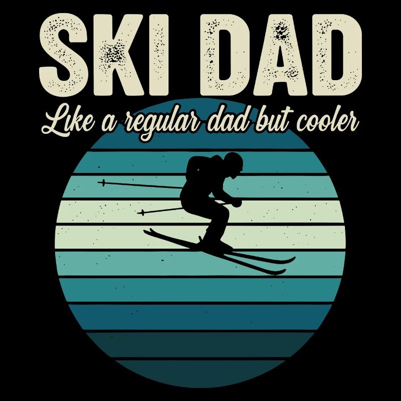 Lustiger Ski-Vater-Skifahrer