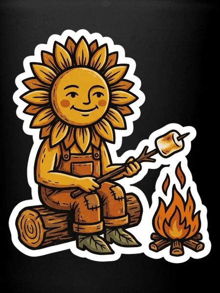 Sonnenblume Lagerfeuer Marshmallow