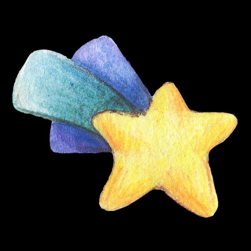 Shooting star crayon drawing