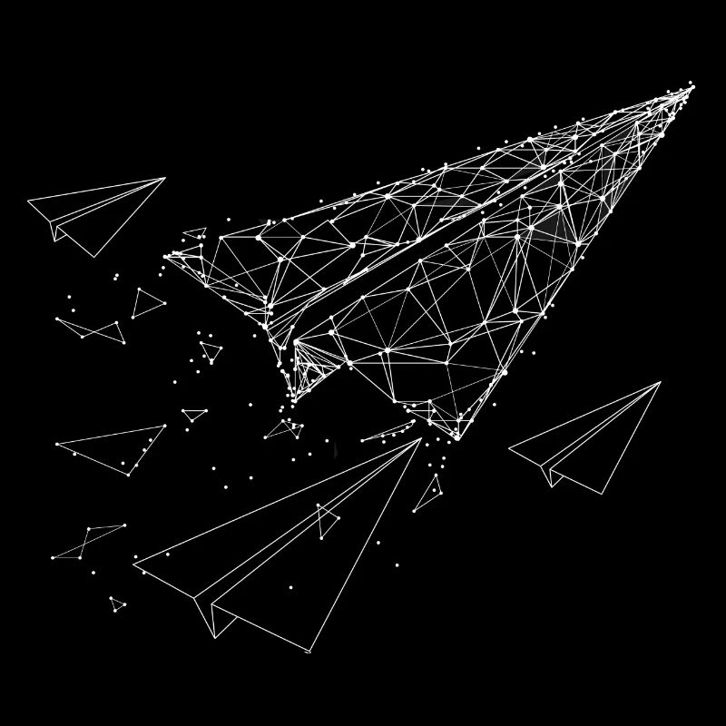 Paper Plane Polygon Technology Drawing