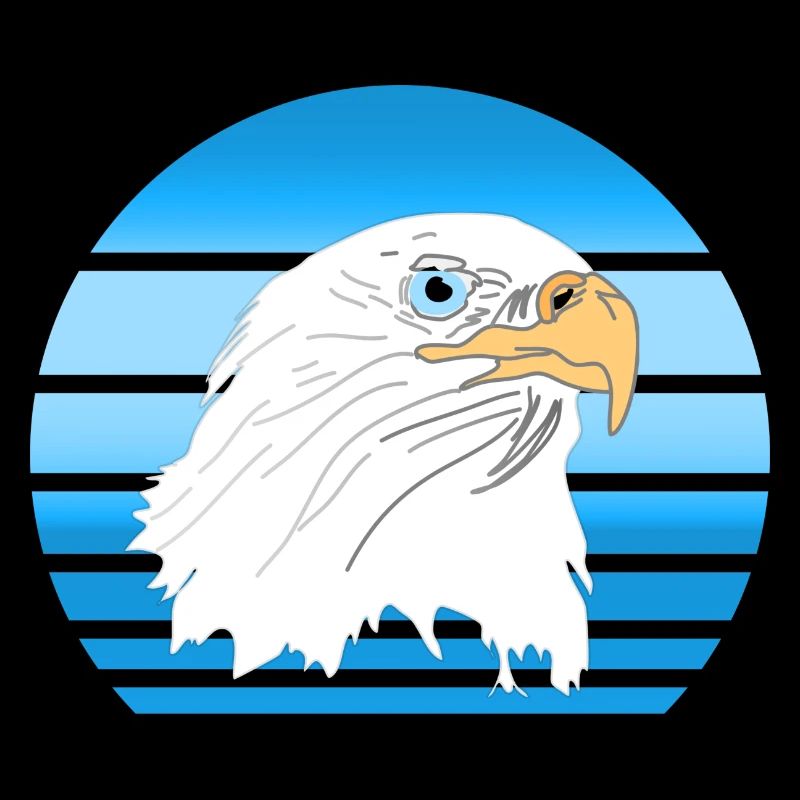 Sun Bird Speed Eagle Freedom 80s Retro Blue