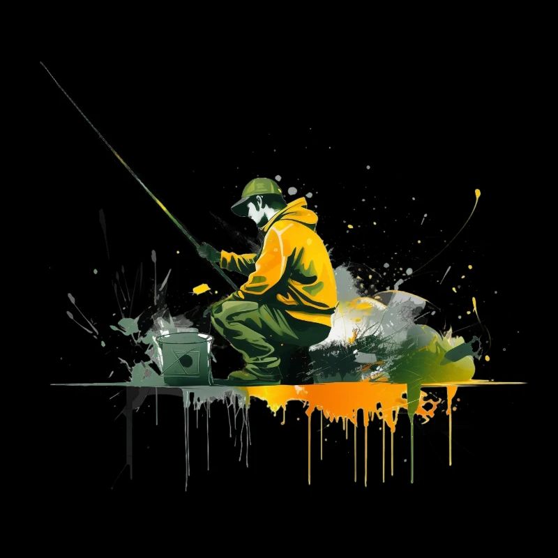 Conception de graffitis de pêcheurs