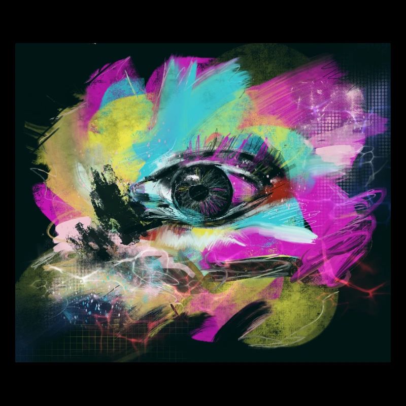 Explosion de couleur optimisme abstrait œil coloré