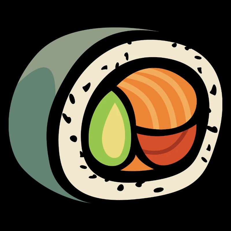 Sushi Roll Cartoon - Conception d’aliments amusants
