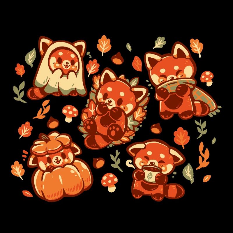 Roter Panda Herbstzeit