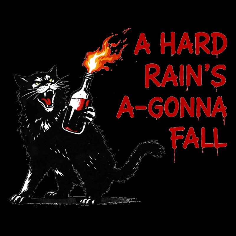 Fire cat with flame bottle
