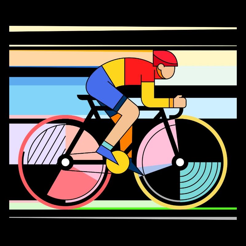 Farbenfroher Radfahrer Icon