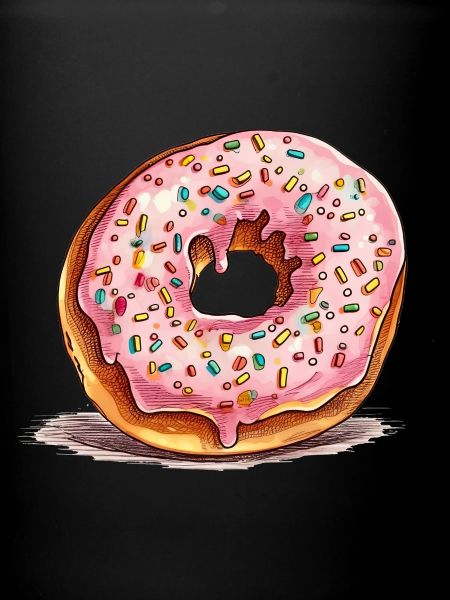 Pink donut with sprinkles