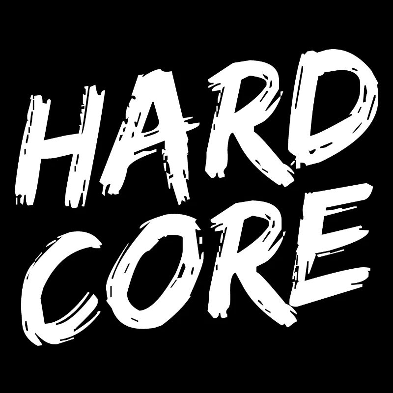 "HARDCORE" White Brush Font