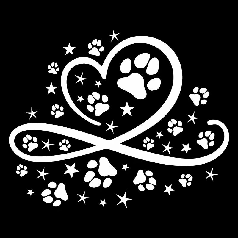 Herz mit Pfötchen und Sternen