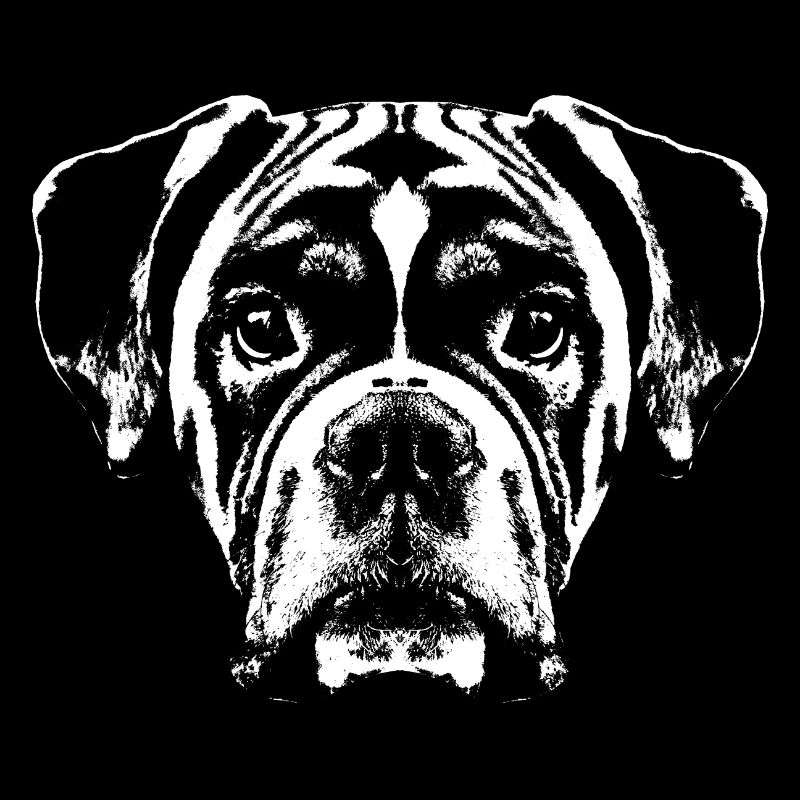 Boxer / head / dog / graphic / white