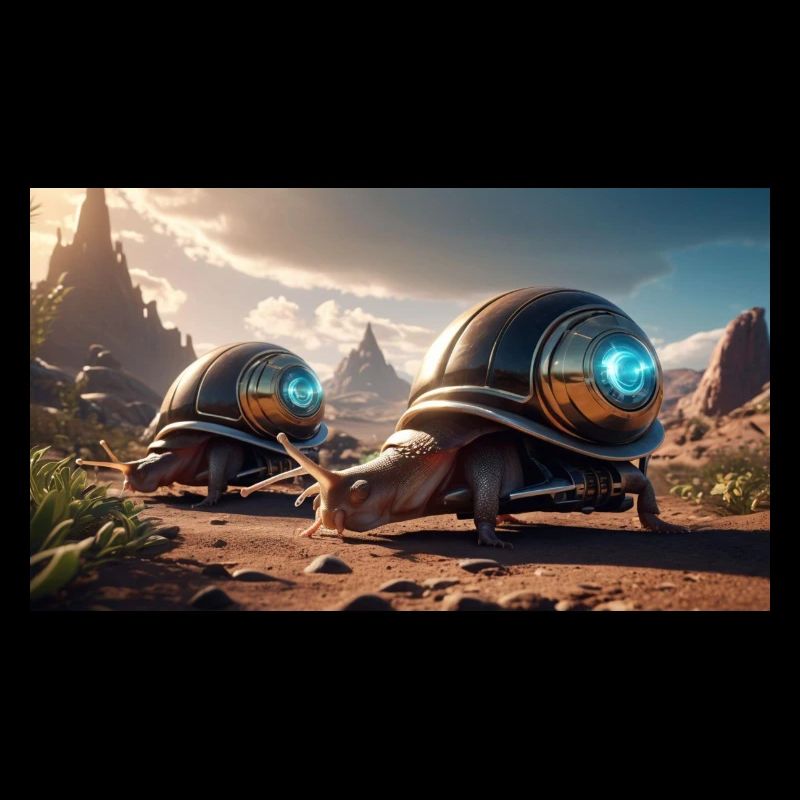 Deux escargots de course