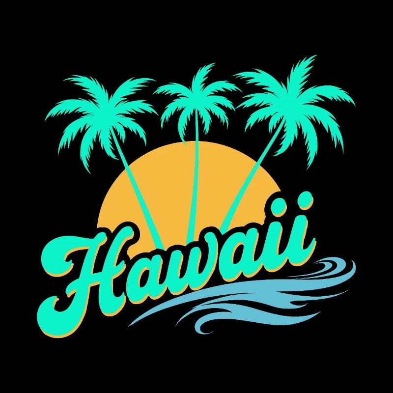 Hawaii Sommer Vibes mit Palmen und Meer