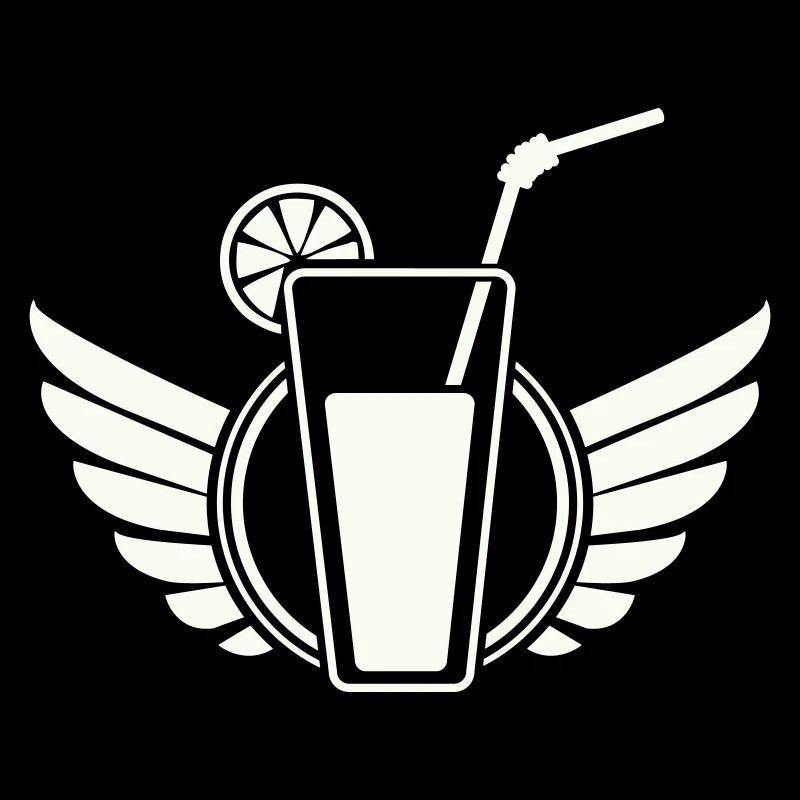 Wing cocktail with lemon slice