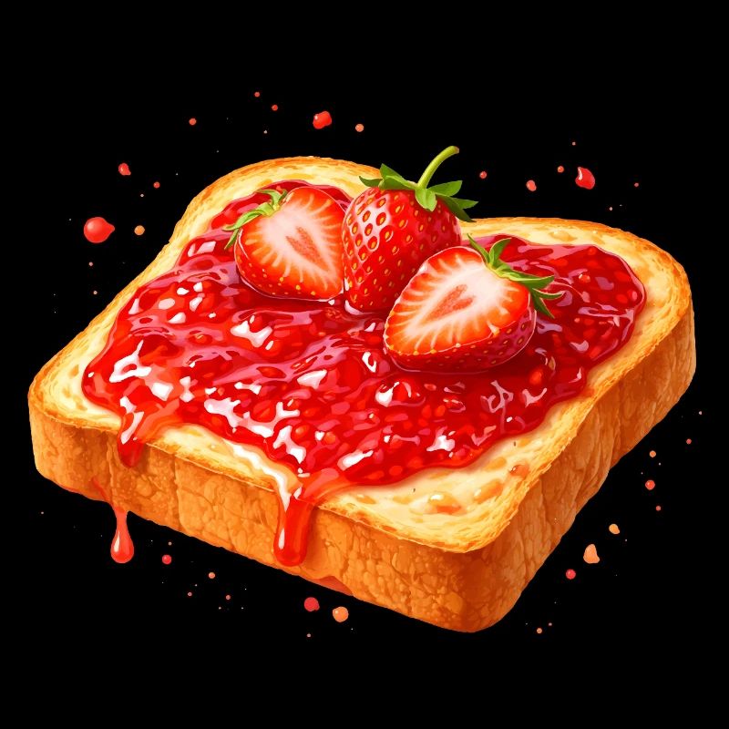 Toast mit Erdbeermarmelade Illustration 