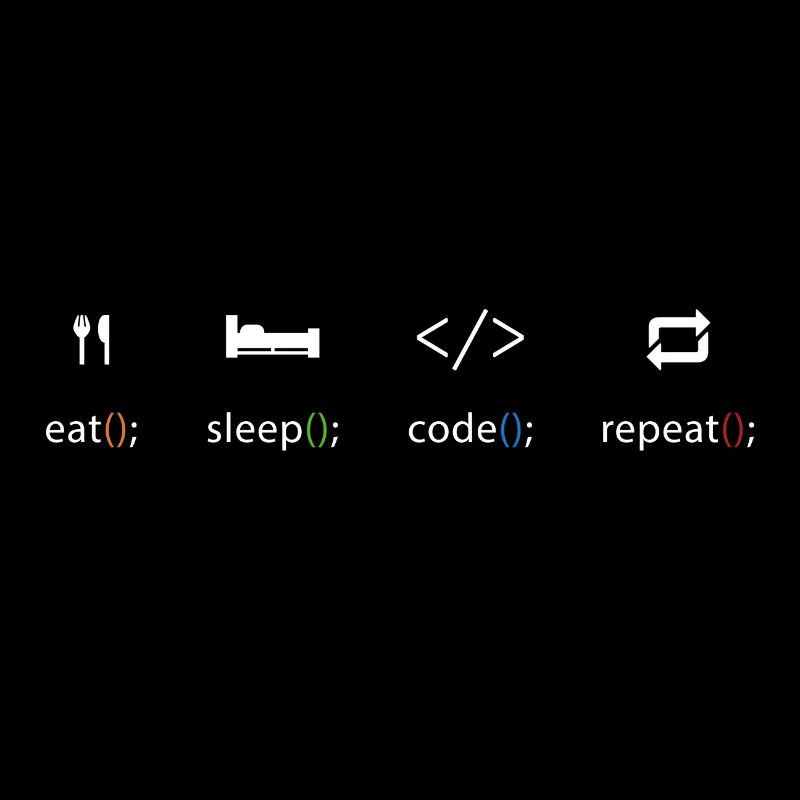 Essen Schlaf-Code wiederholen - Programmierer T-Shirt