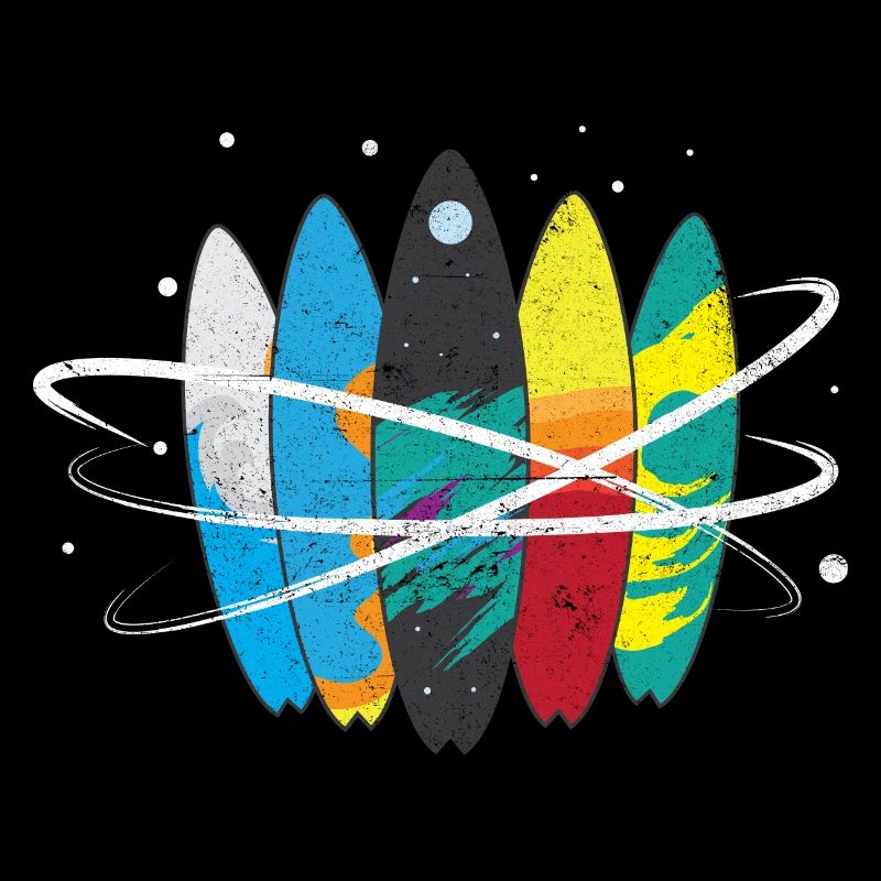 L'univers de planche de surf vagues orbite